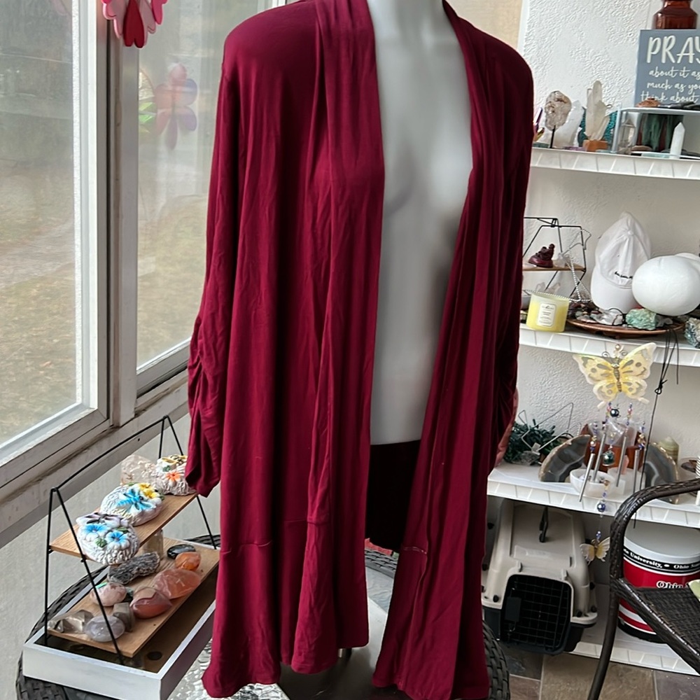 Women’s plus size lightweight burgundy sweater